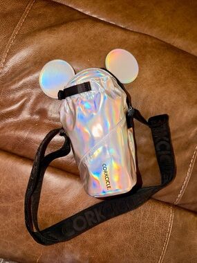 Corkcicle Disney Holographic Iridescent Crossbody bottle Bag with Ear Accents
